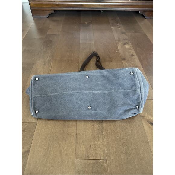 Everlane Twill Weekend Duffle Bag Gray Travel Tote Carryall 21x11” - Picture 2 of 7